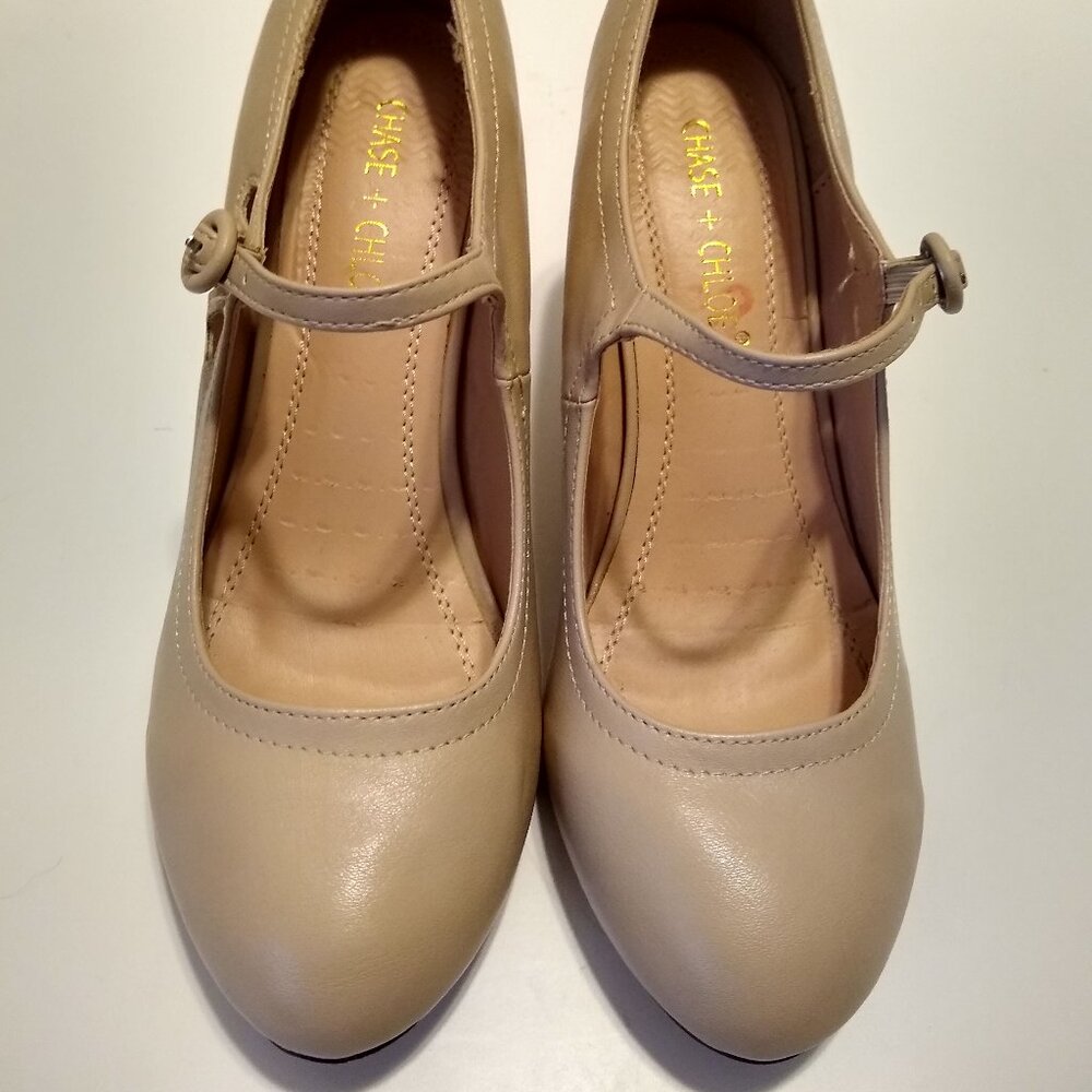 Chase & Chloe Kimmy-21 Women's Round Toe Pierced Mid Heel Mary Jane Style Dress